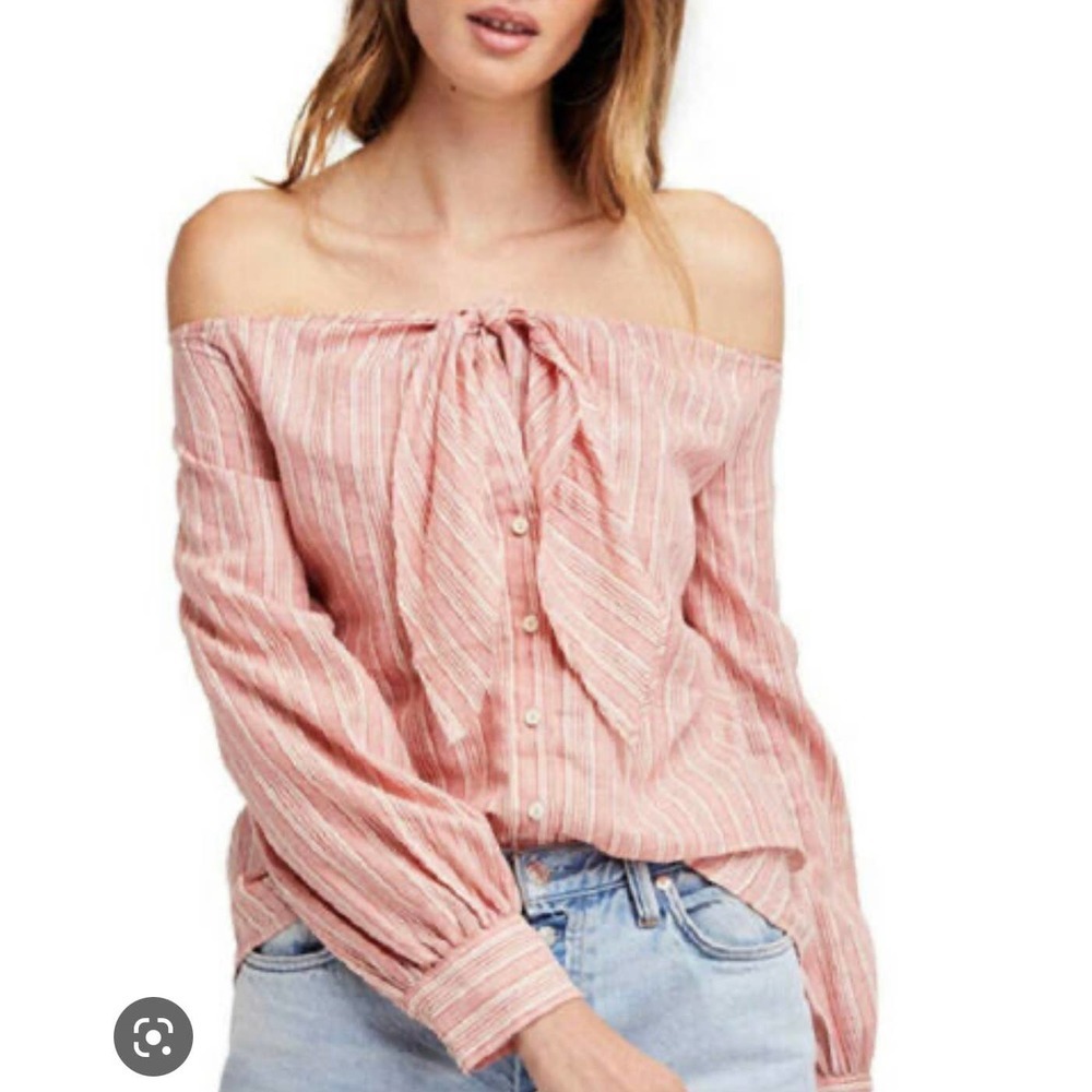 FREE PEOPLE Womens Top Hello There Relaxed Stylish Red Size S OB767675